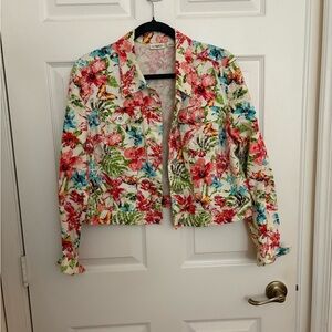 Cato Multicolor Floral Jean Jacket